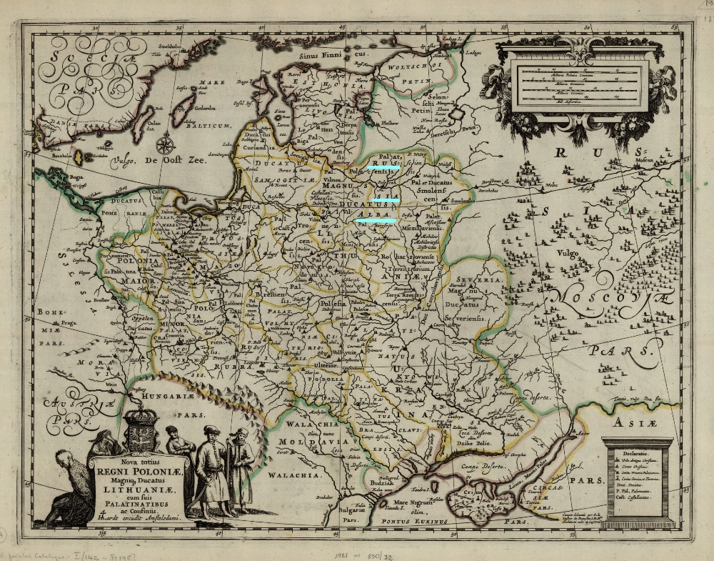 Karta Rečy Paspalitaj 1657 hoda aŭtarstva Guillaume Le Vasseur de Beuplan'a.